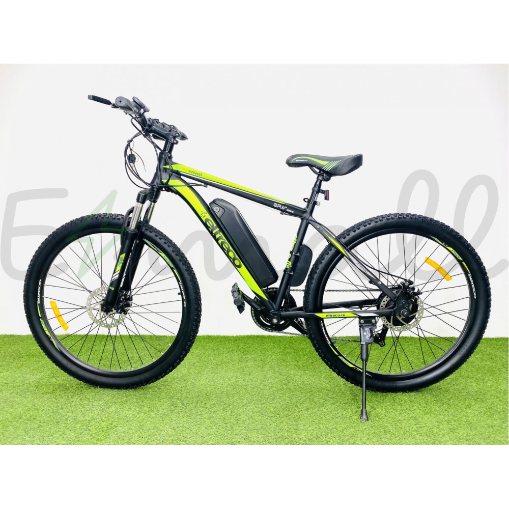 Электровелосипед велогибрид Eltreco XT 600 D (черно-зеленый) 13