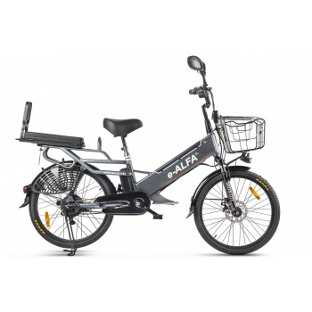 Электровелосипед велогибрид GREEN CITY e-ALFA GL темно-серый