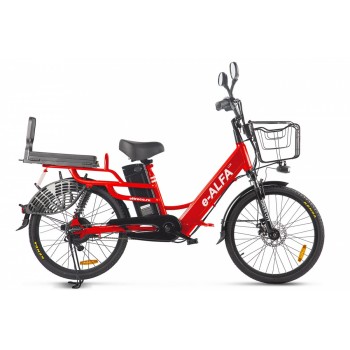 Электровелосипед велогибрид GREEN CITY e-ALFA LUX Красный